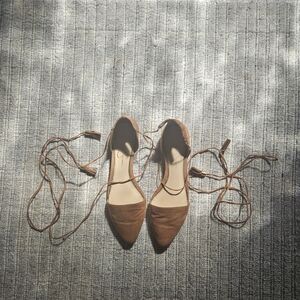 Jessica Simpson Brown Lace-Up Flats